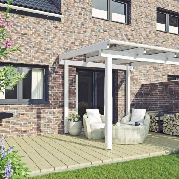 Terrassendach mit Stegplatten Fichte KVH naturbelassen